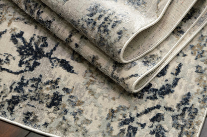 Castilla Modern Cream/Grey Distressed Medium Pile Rug