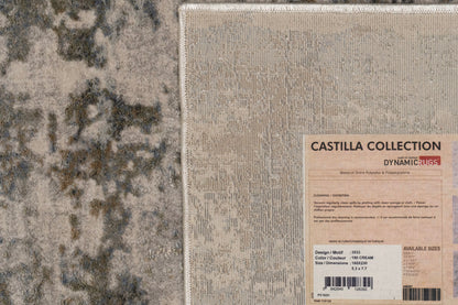 Castilla Modern Cream/Grey Distressed Medium Pile Rug