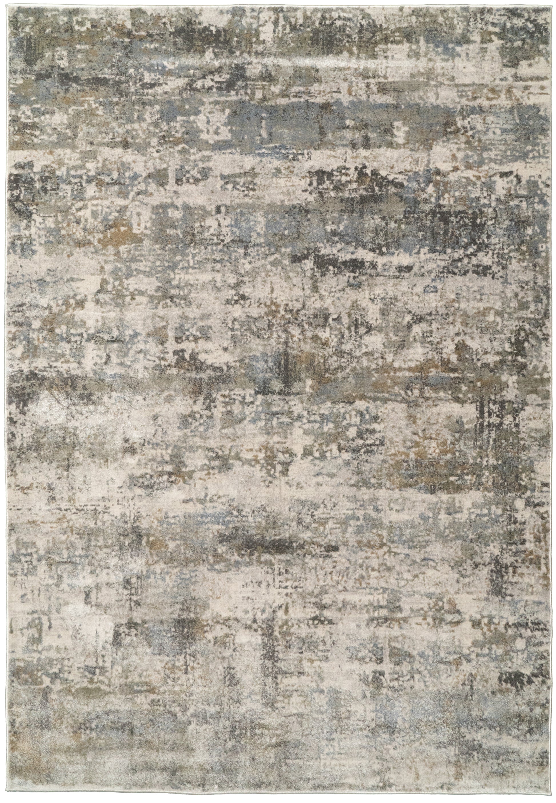 Castilla Modern Cream/Grey Distressed Medium Pile Rug