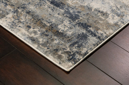 Castilla Modern Grey/Blue Distressed Medium Pile Rug