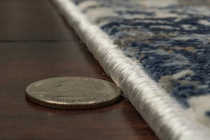 Castilla Modern Grey/Blue Distressed Medium Pile Rug