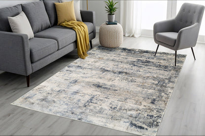 Castilla Modern Grey/Blue Distressed Medium Pile Rug