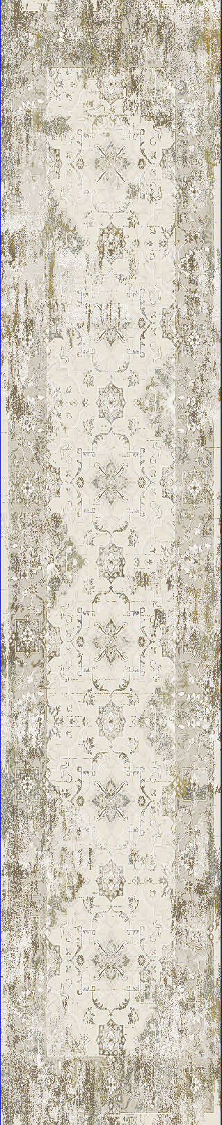 Castilla Modern Cream/Silver Distressed Medium Pile Rug