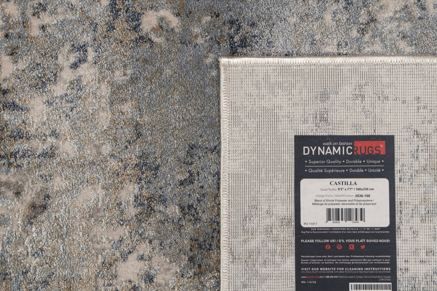Castilla Modern Cream/Grey Distressed Medium Pile Rug