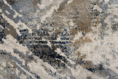 Castilla Modern Grey/Blue Distressed Medium Pile Rug