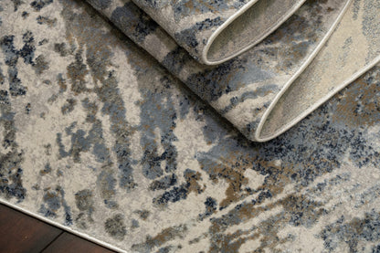 Castilla Modern Grey/Blue Distressed Medium Pile Rug
