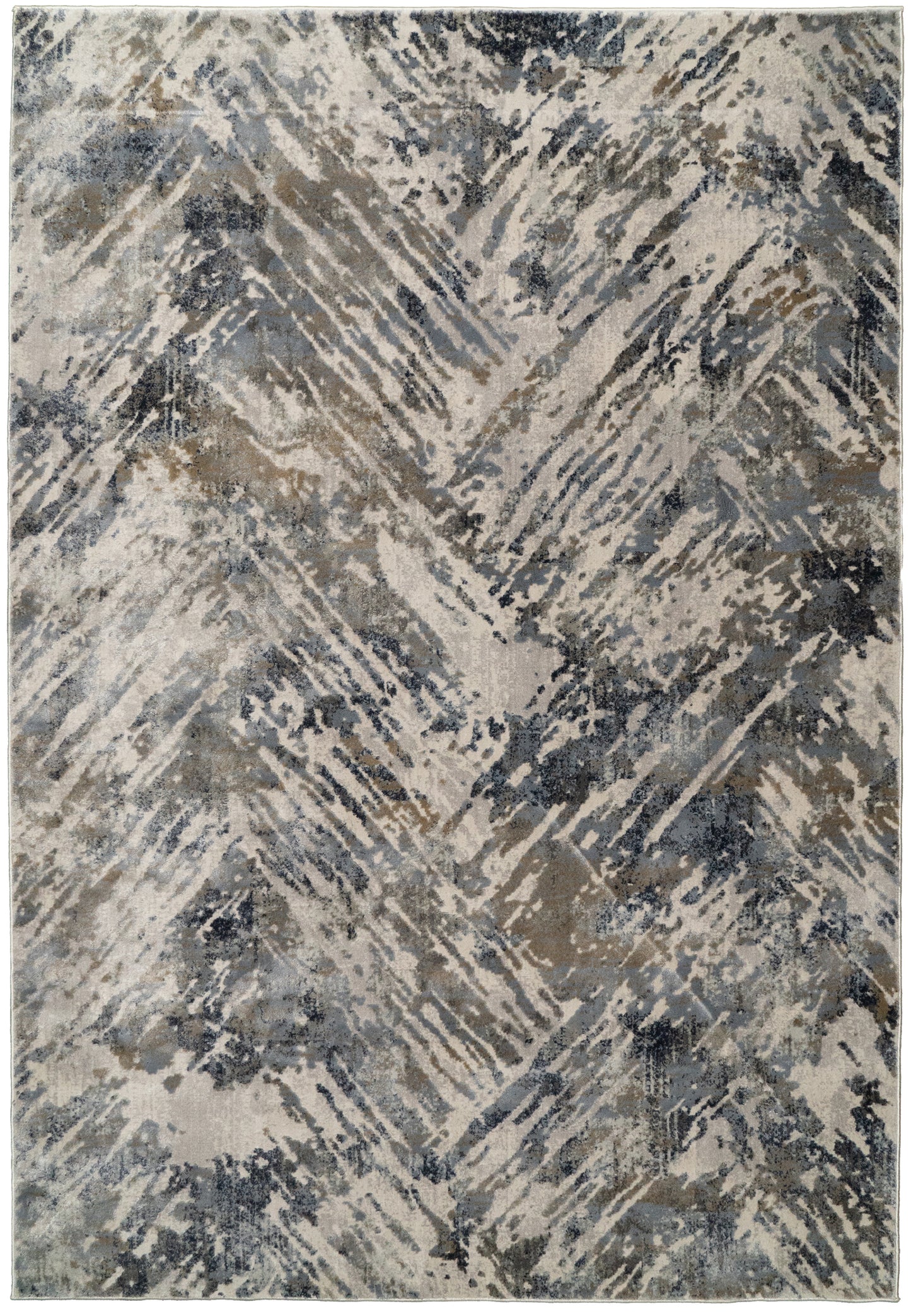 Castilla Modern Grey/Blue Distressed Medium Pile Rug