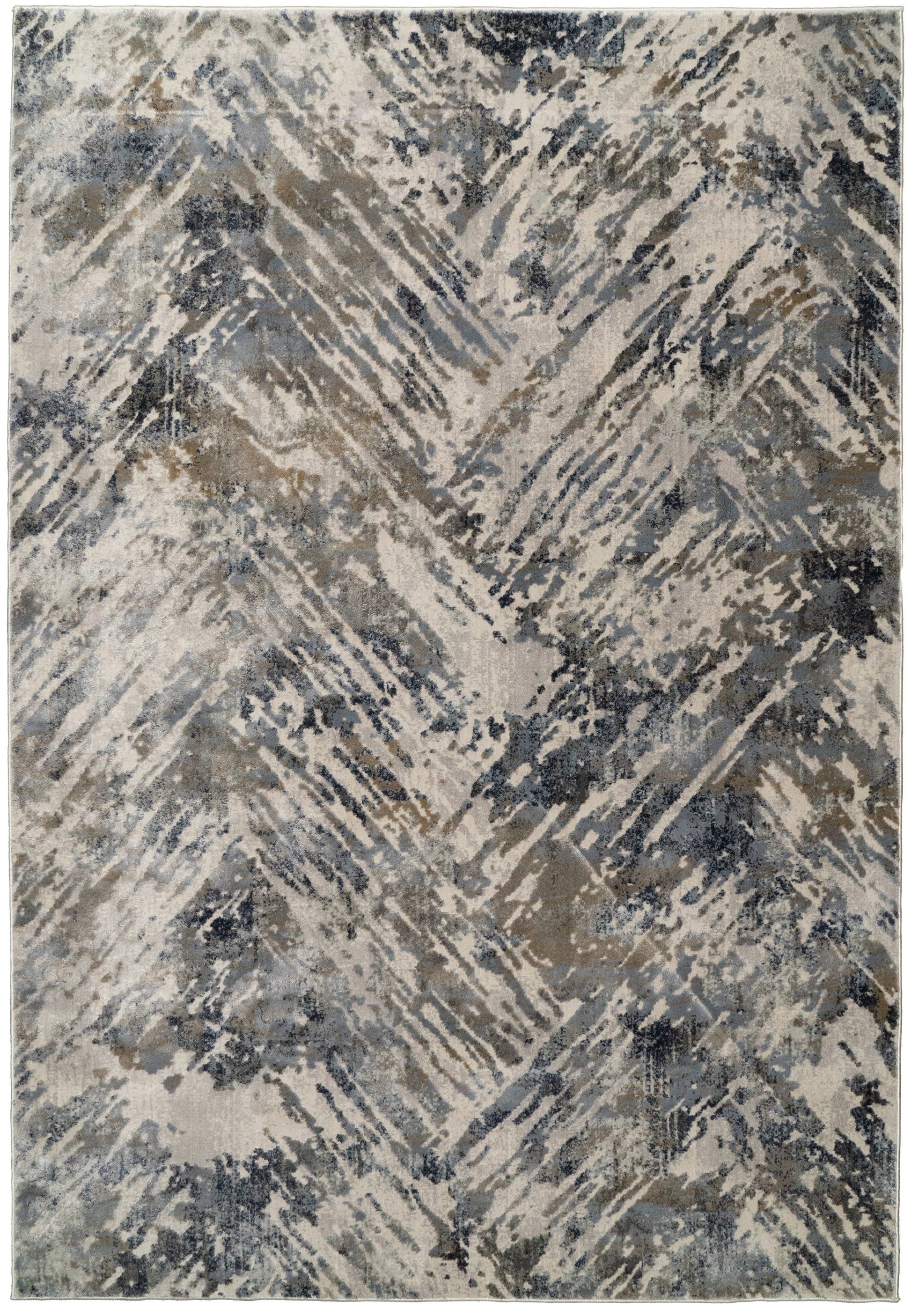 Castilla Modern Grey/Blue Distressed Medium Pile Rug