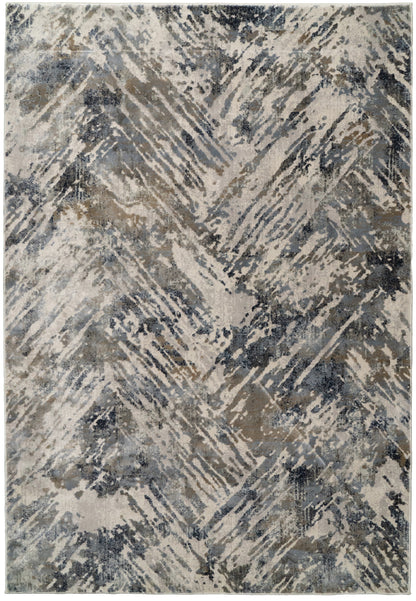 Castilla Modern Grey/Blue Distressed Medium Pile Rug