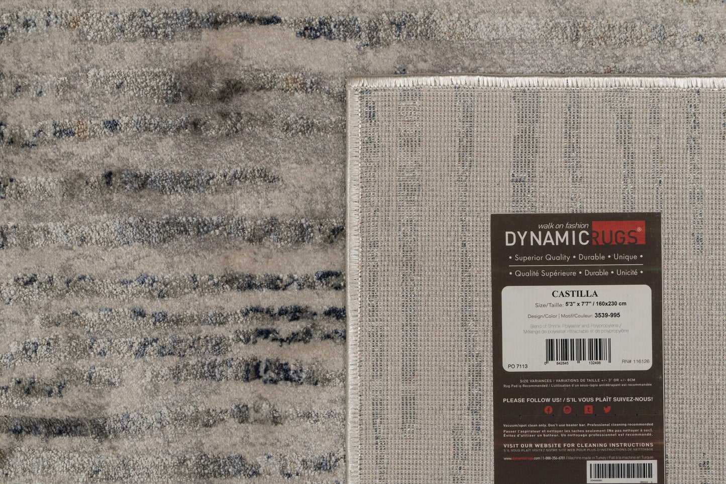 Castilla Modern Grey/Multi Distressed Medium Pile Rug