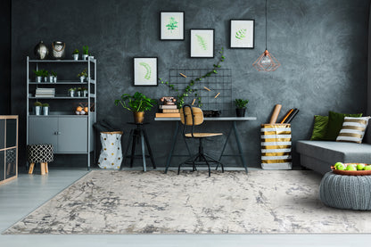 Castilla Modern Ivory/Beige Distressed Medium Pile Rug