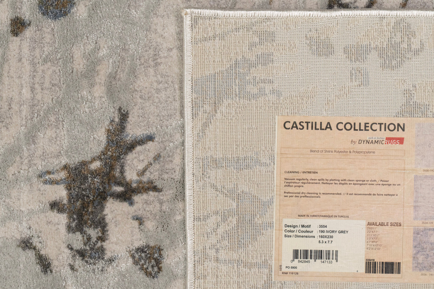 Castilla Modern Ivory/Grey Distressed Medium Pile Rug
