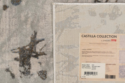 Castilla Modern Ivory/Grey Distressed Medium Pile Rug