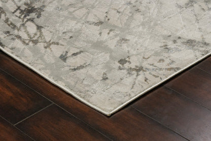 Castilla Modern Ivory/Grey Distressed Medium Pile Rug