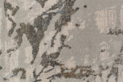 Castilla Modern Ivory/Grey Distressed Medium Pile Rug