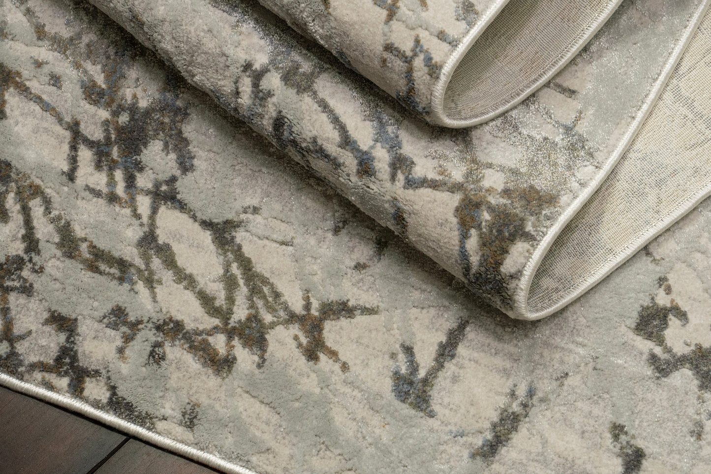 Castilla Modern Ivory/Grey Distressed Medium Pile Rug