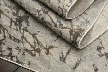 Castilla Modern Ivory/Grey Distressed Medium Pile Rug