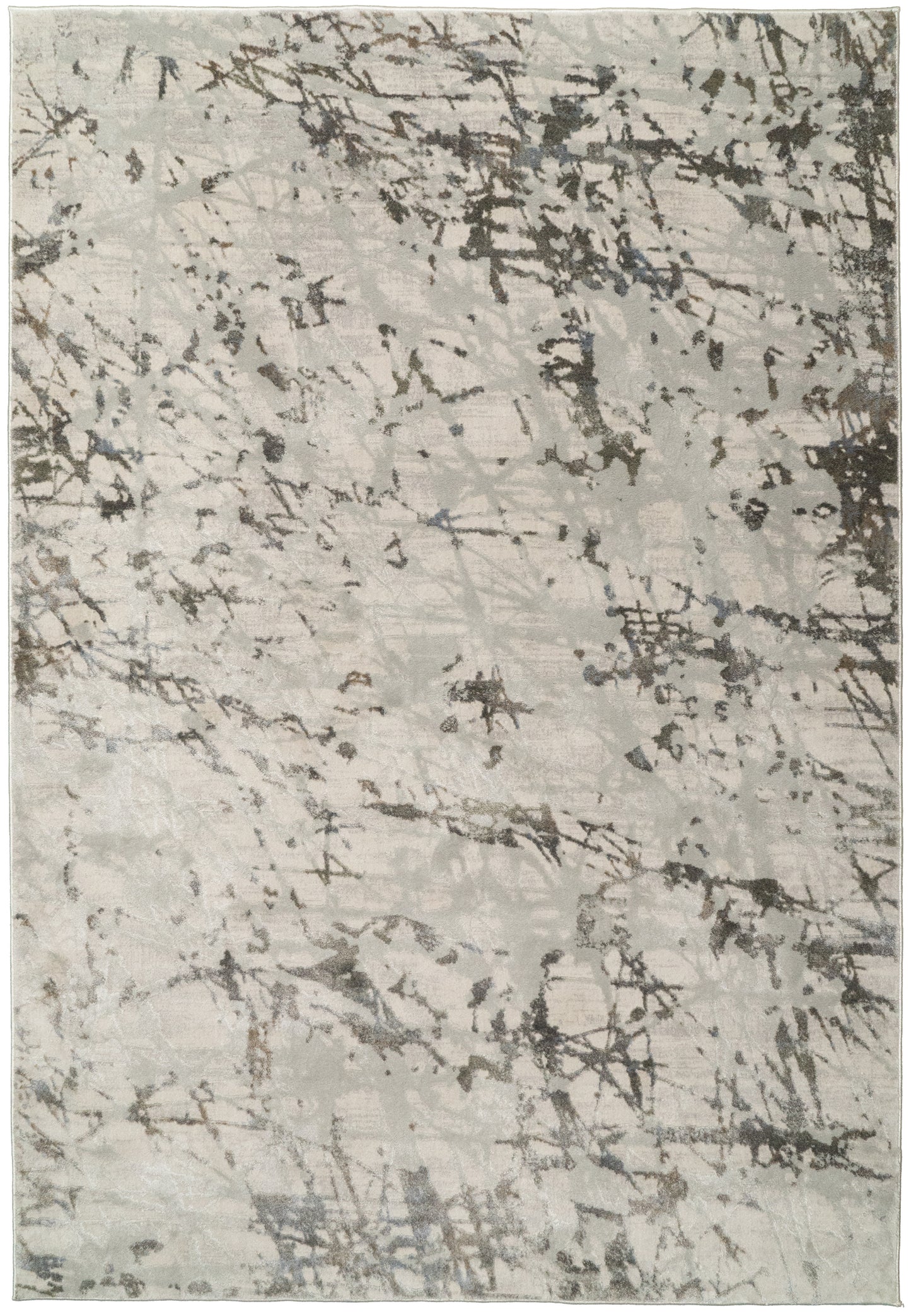 Castilla Modern Ivory/Grey Distressed Medium Pile Rug