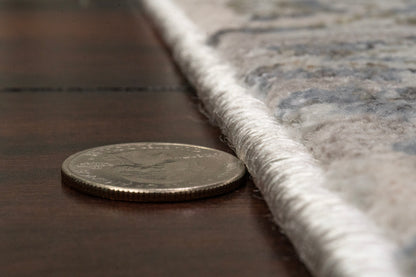 Castilla Modern Ivory/Grey Distressed Medium Pile Rug
