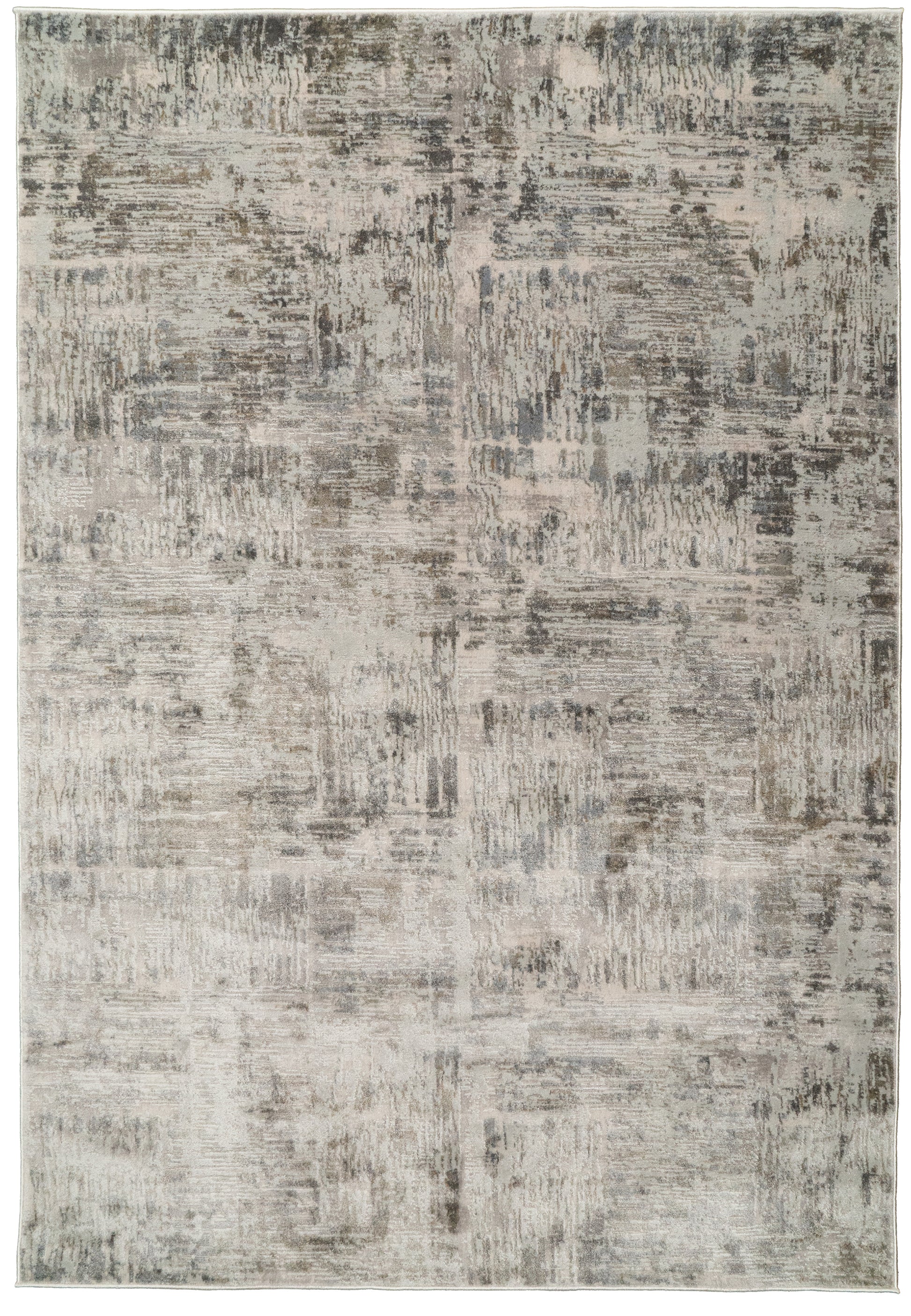 Castilla Modern Ivory/Grey Distressed Medium Pile Rug