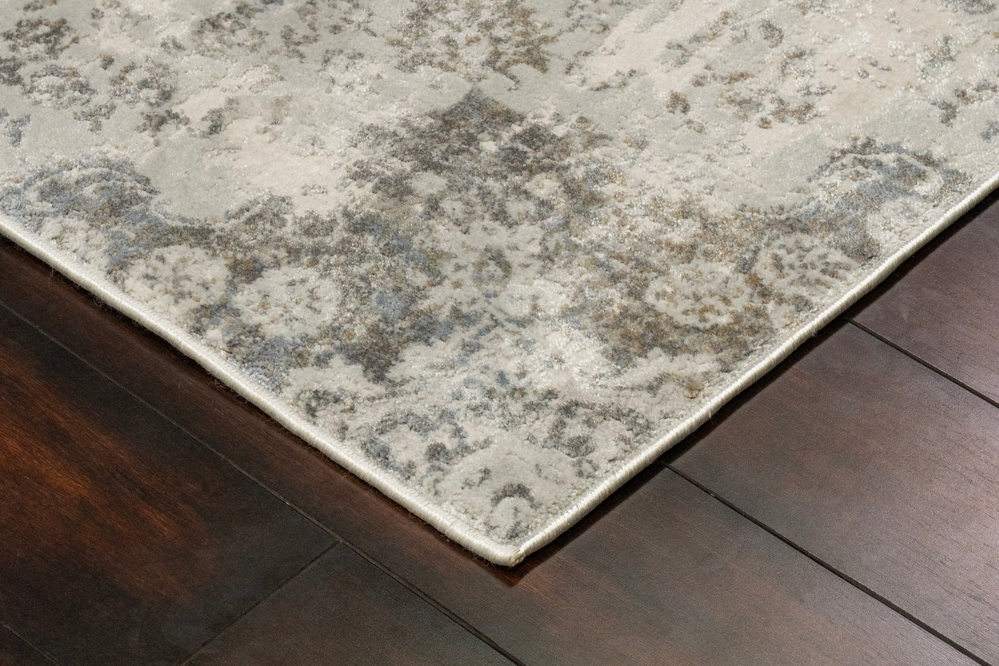 Castilla Modern Light Grey Distressed Medium Pile Rug