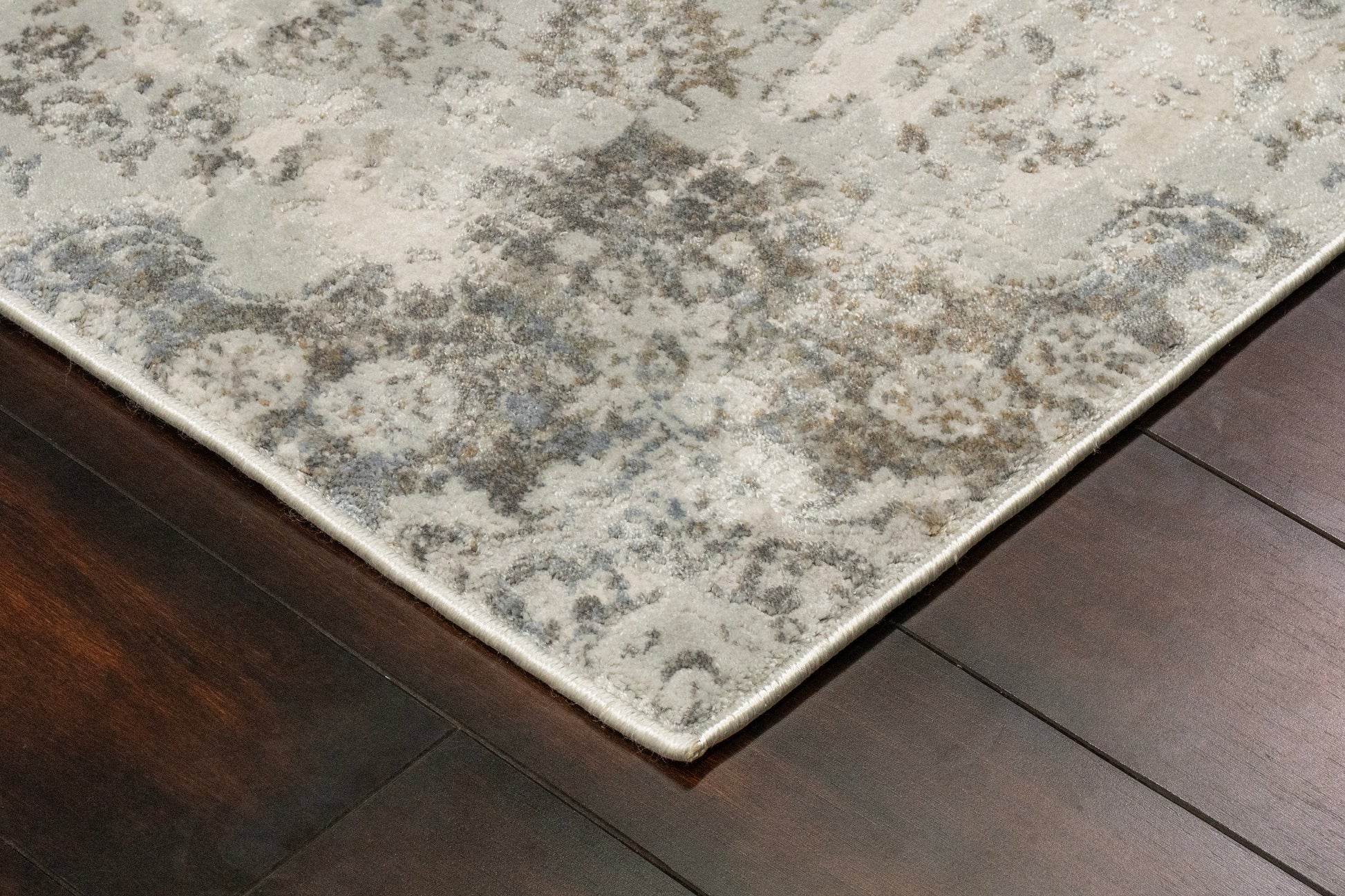 Castilla Modern Light Grey Distressed Medium Pile Rug