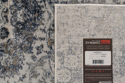 Castilla Modern Grey/Blue Distressed Medium Pile Rug