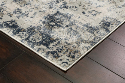 Castilla Modern Grey/Blue Distressed Medium Pile Rug