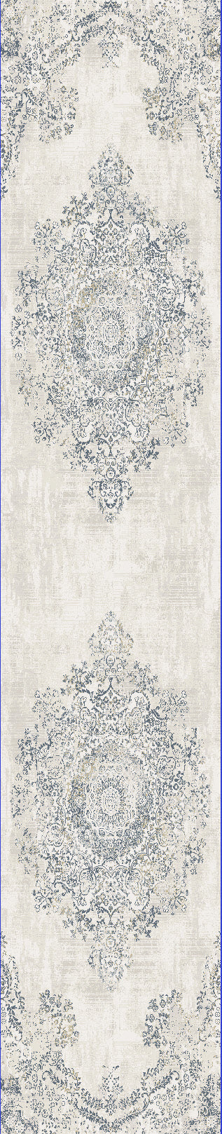 Castilla Modern Grey/Blue Distressed Medium Pile Rug