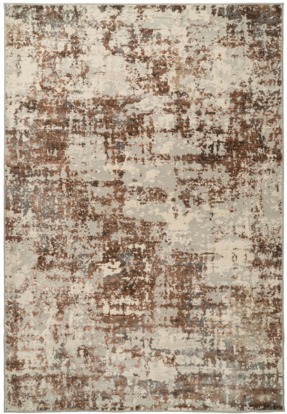 Couture Contemporary Ivory/Copper Abstract Medium Pile Rug
