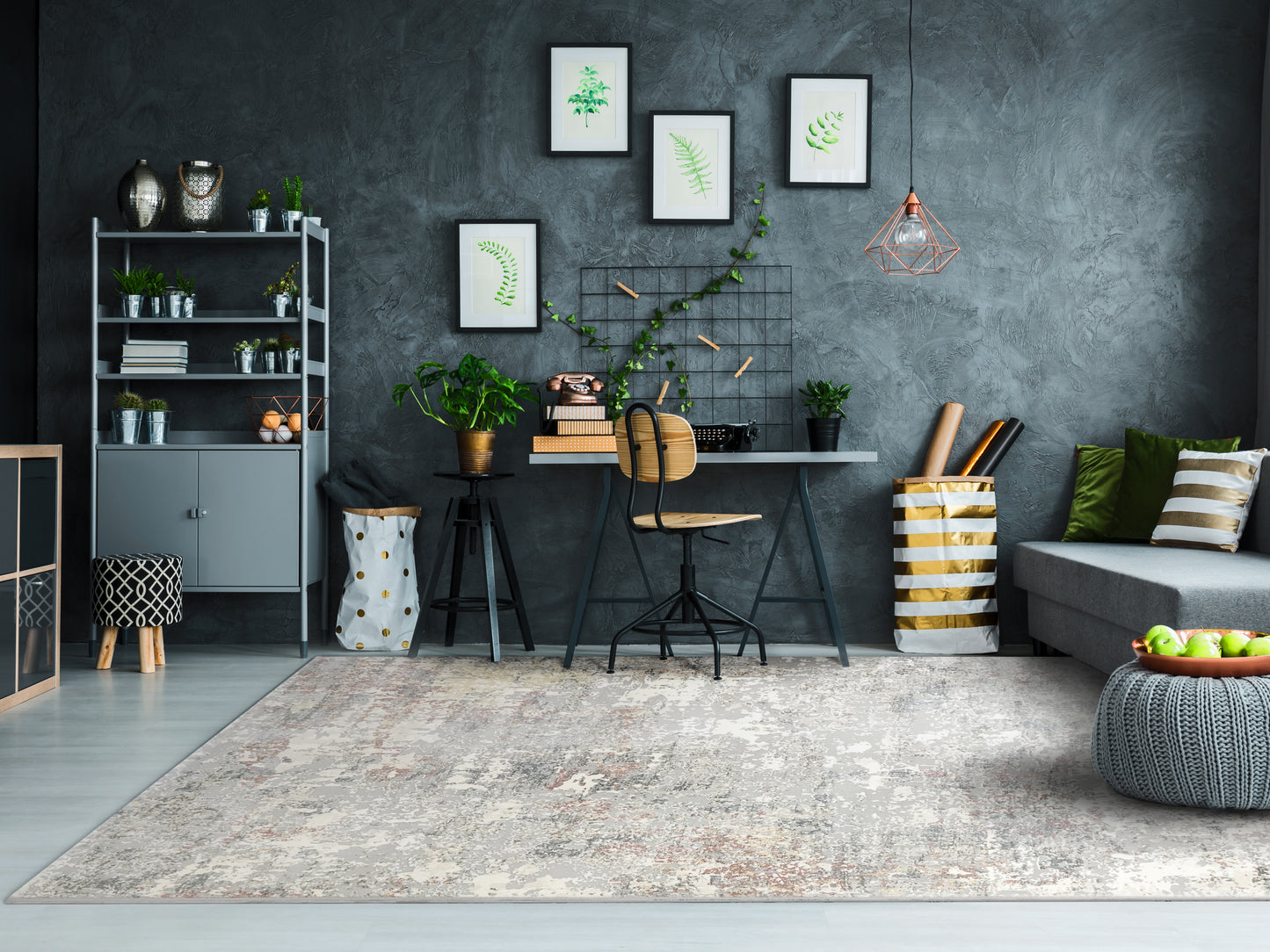 Couture Contemporary Grey Abstract Medium Pile Rug