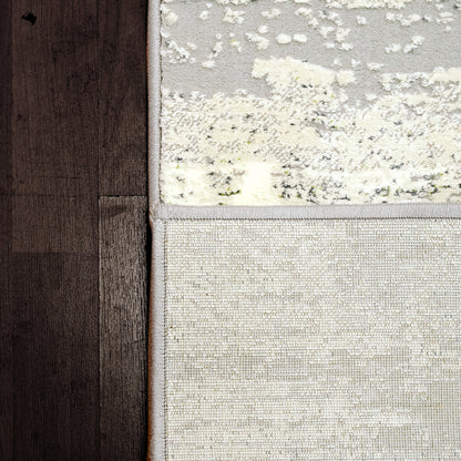 Couture Contemporary Ivory/Grey Abstract Medium Pile Rug