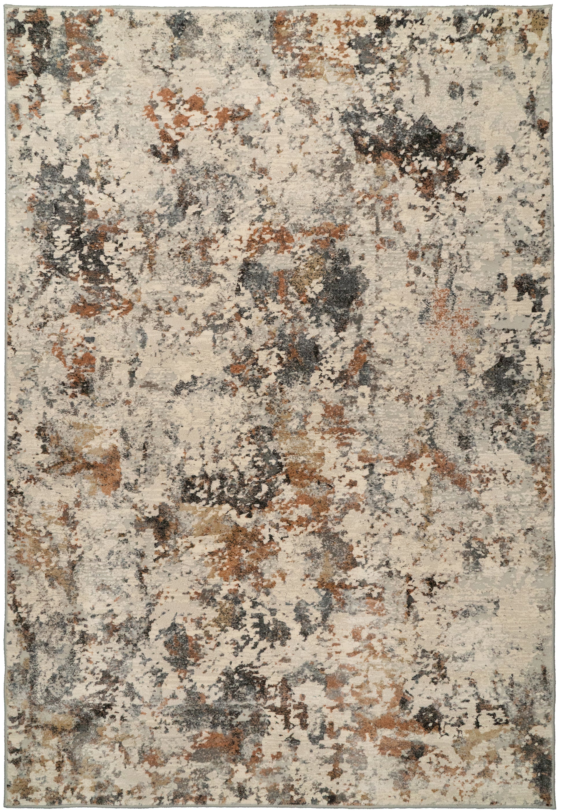 Couture Contemporary Ivory/Copper Abstract Medium Pile Rug