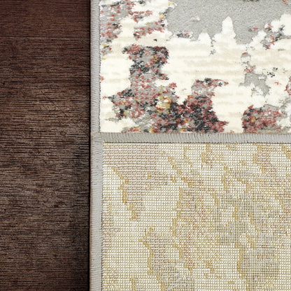 Couture Contemporary Grey/Gold Abstract Medium Pile Rug