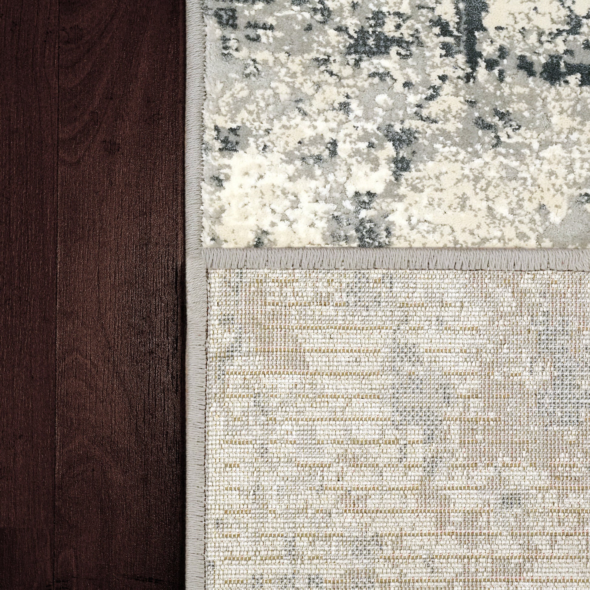 Couture Contemporary Ivory/Grey Abstract Medium Pile Rug