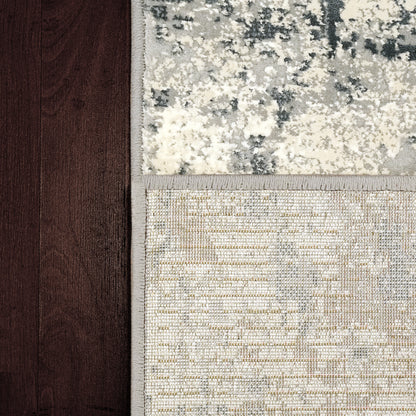 Couture Contemporary Ivory/Grey Abstract Medium Pile Rug