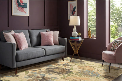Daisy Transitional Ivory/Multi Floral Medium Pile Rug
