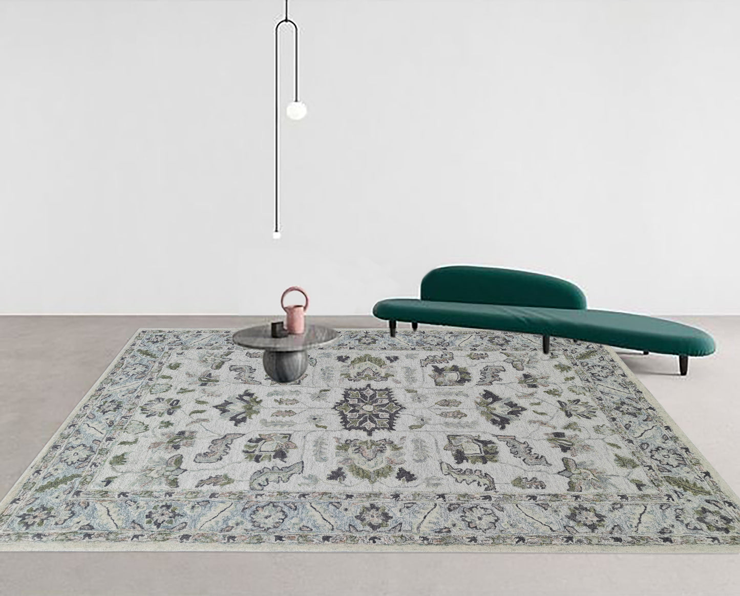 Daisy Transitional Sage/Multi Floral Medium Pile Rug