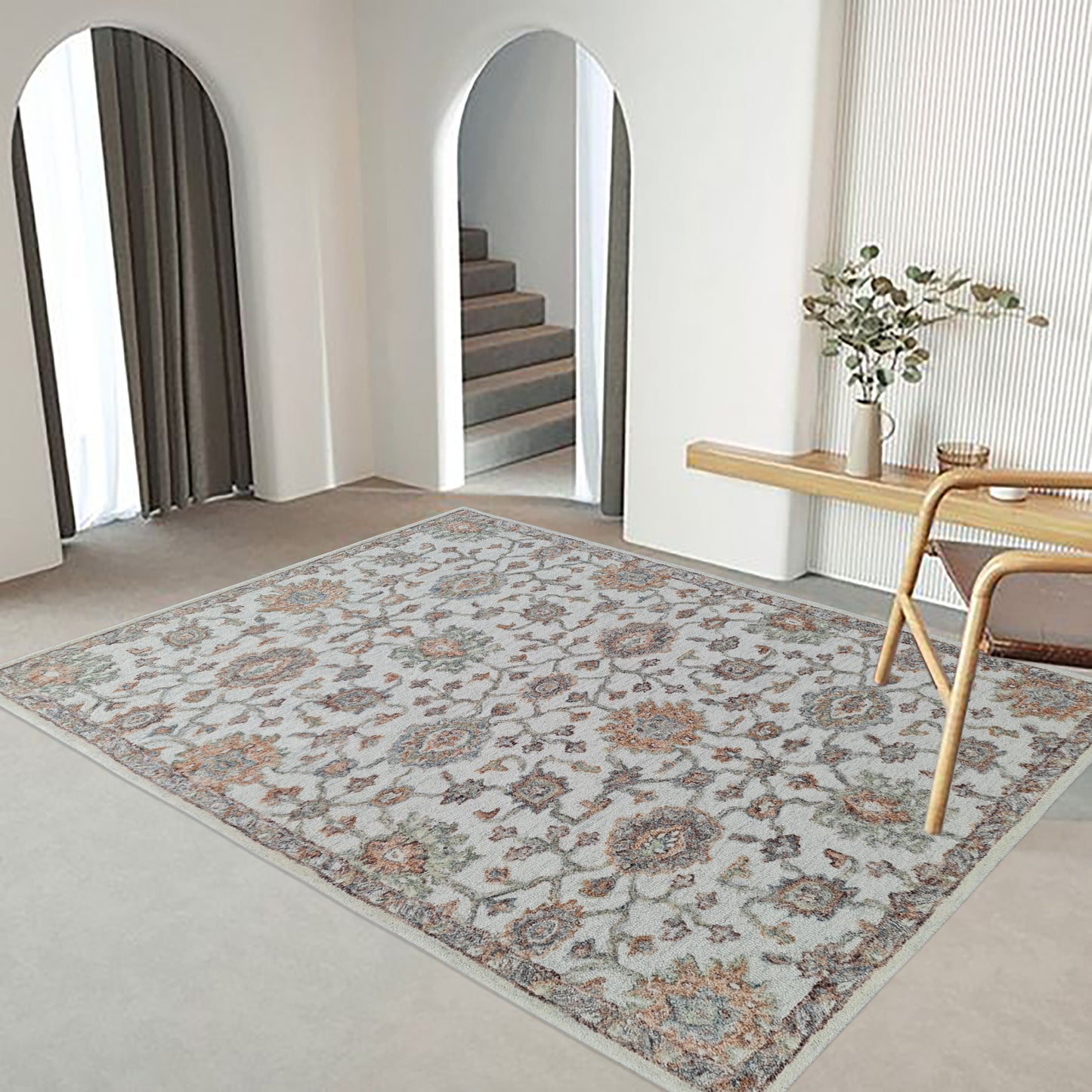 Daisy Transitional Ivory/Multi Floral Medium Pile Rug