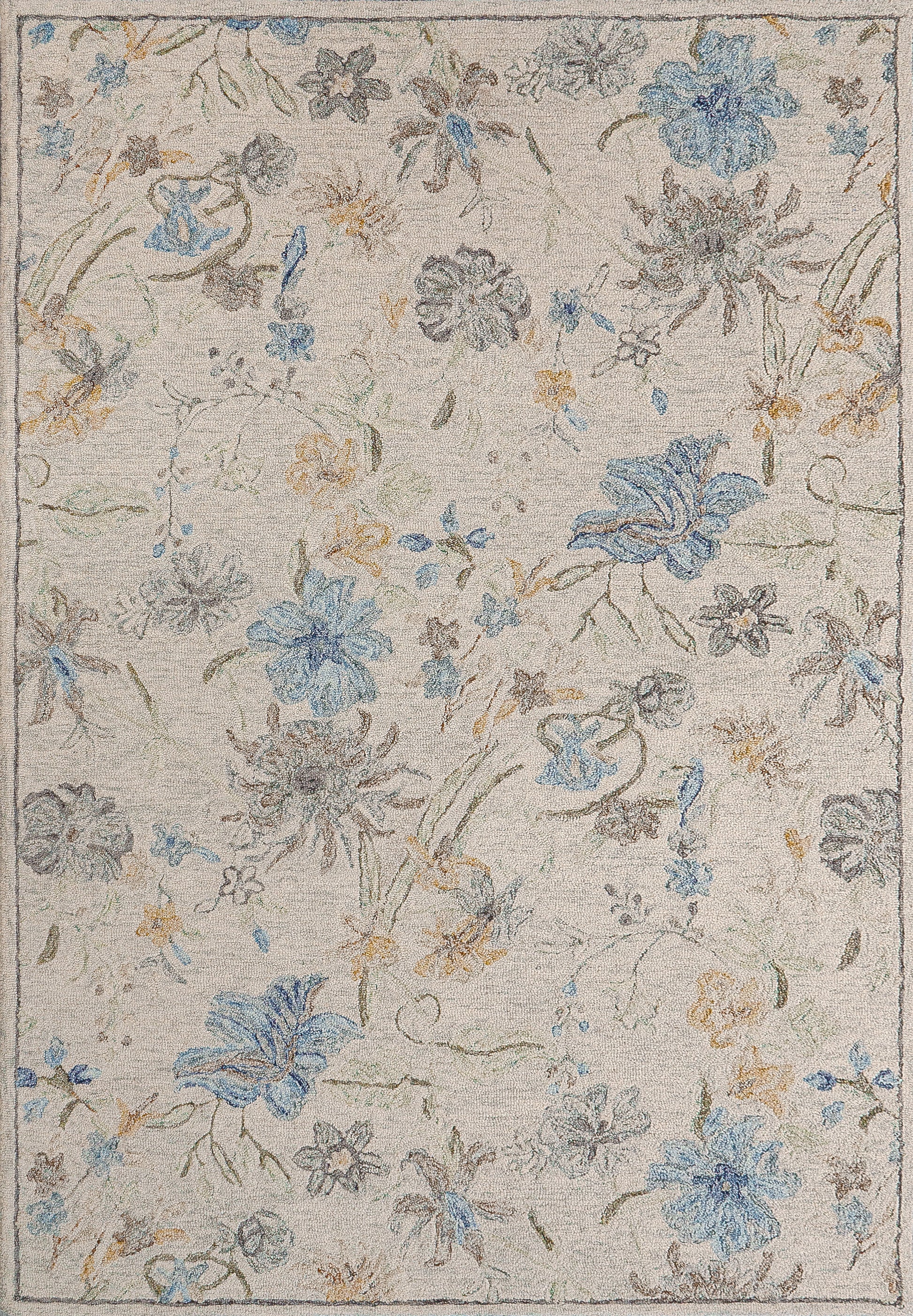 Daisy Transitional Ivory/Multi Floral Medium Pile Rug