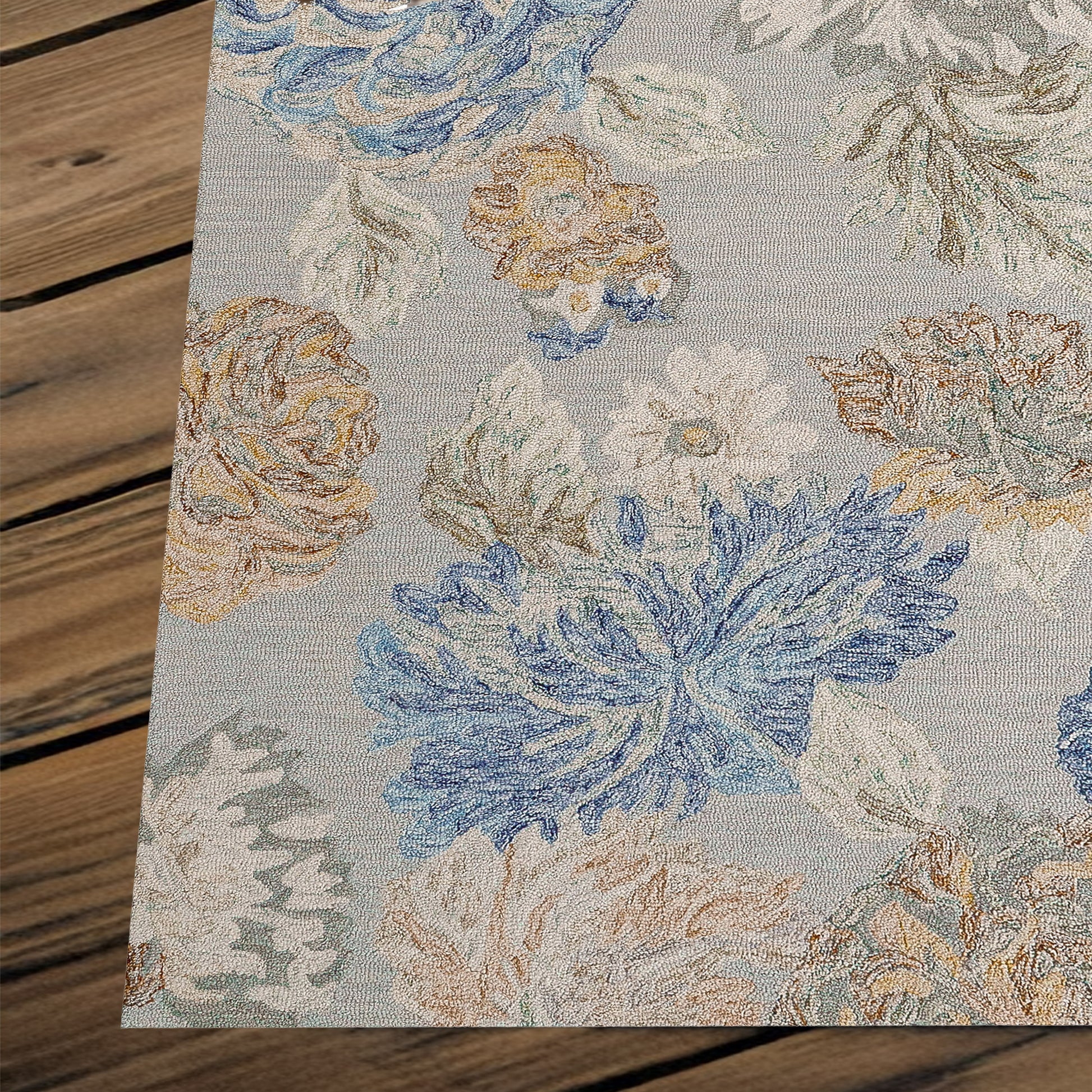 Daisy Transitional Sage/Multi Floral Medium Pile Rug