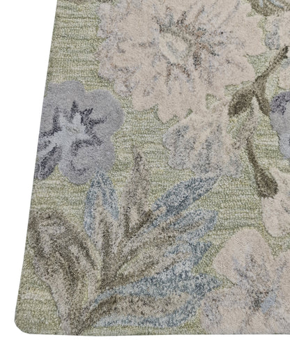 Daisy Modern Light Green/Multi Floral Medium Pile Rug