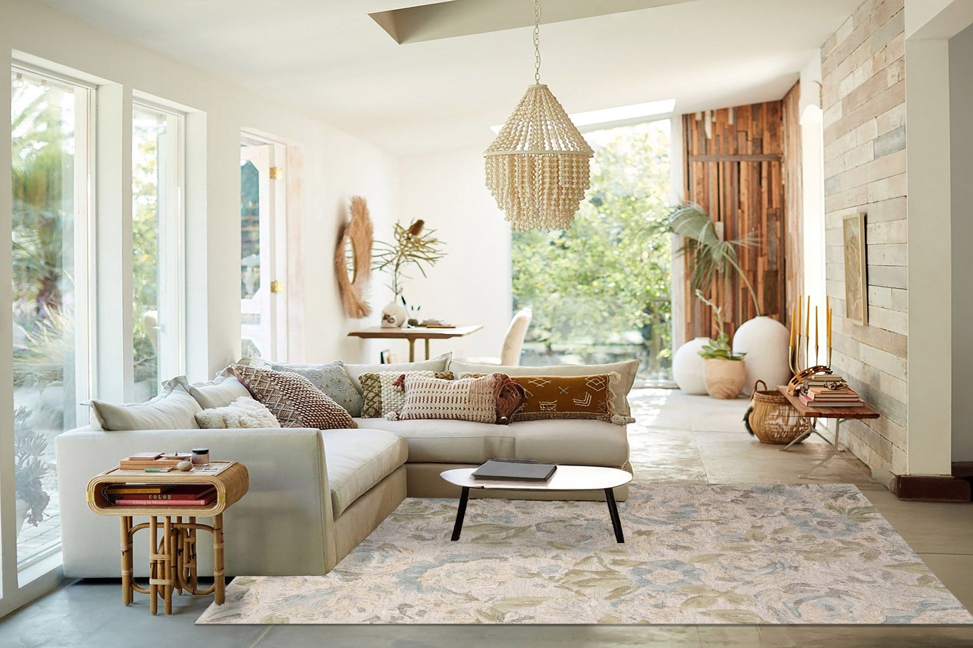 Daisy Modern Sage/Multi Floral Medium Pile Rug