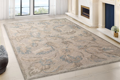 Daisy Modern Grey/Blue Floral Medium Pile Rug