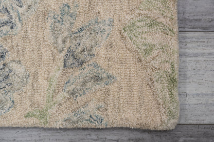 Daisy Modern Beige/Sage/Blue Floral Medium Pile Rug