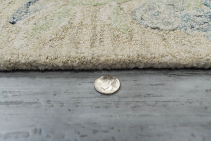 Daisy Modern Beige/Sage/Blue Floral Medium Pile Rug