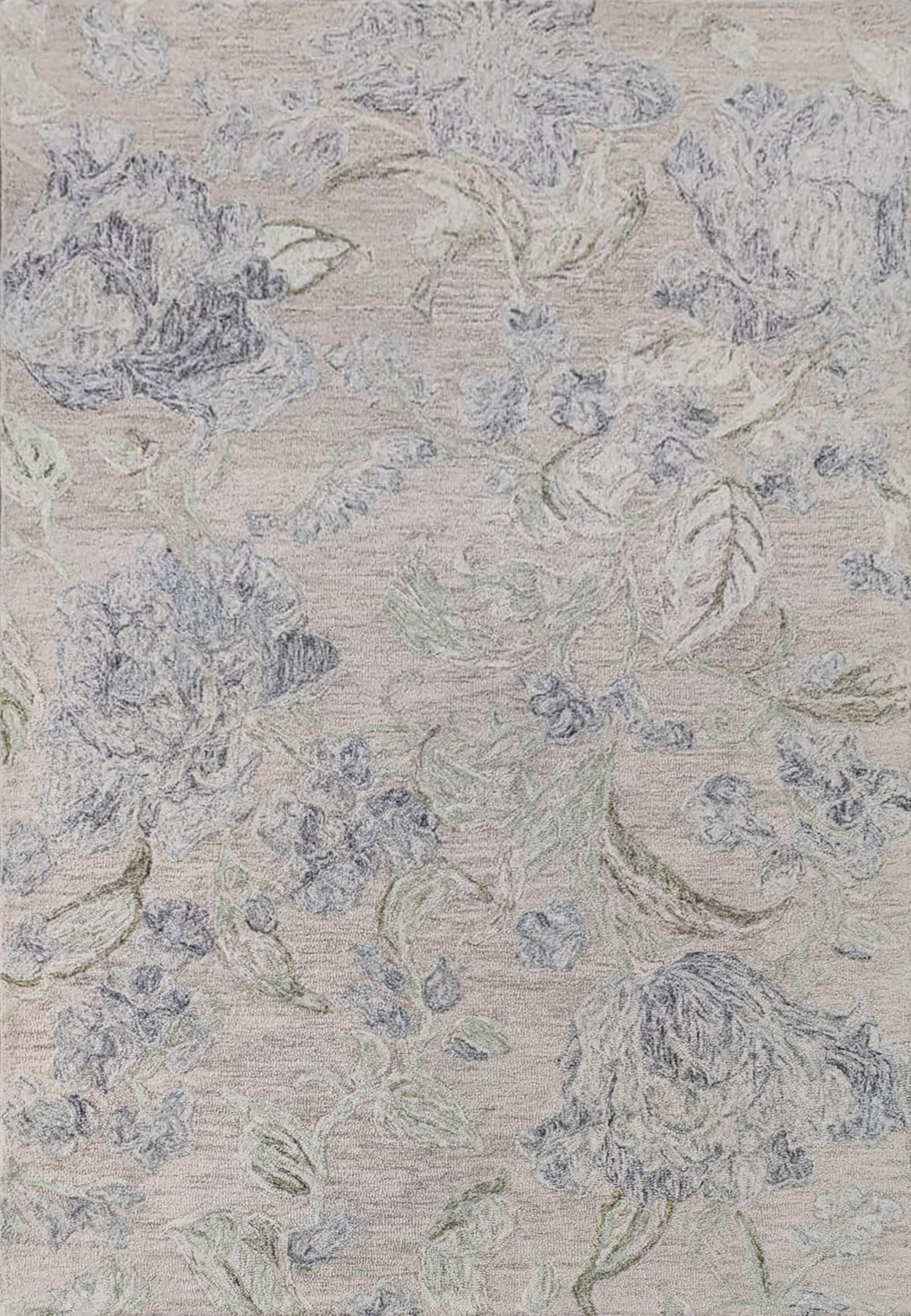 Daisy Modern Beige/Sage/Blue Floral Medium Pile Rug