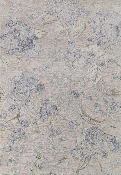 Daisy Modern Beige/Sage/Blue Floral Medium Pile Rug