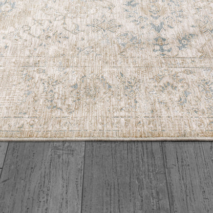 Dharma Transitional Ivory/Beige Floral Low Pile Rug