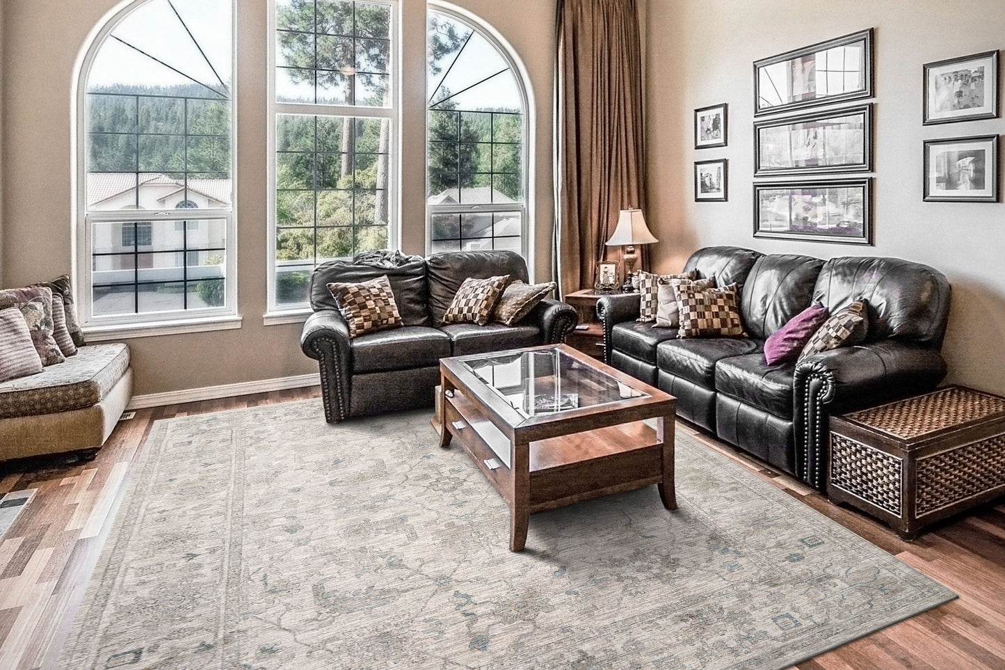 Dharma Transitional Ivory/Beige Floral Low Pile Rug